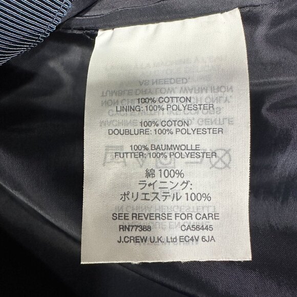 J Crew Skirt Womens 2 Colorblock Striped Pencil Blue White Cotton Lined Back Zip - Picture 4 of 6